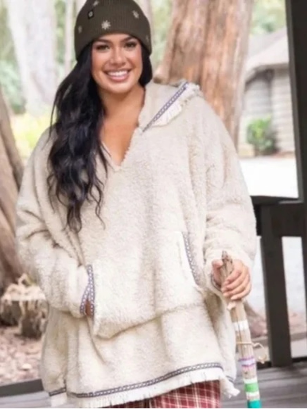 Natural Life Oversize Blanket Hoodie Teddy Sherpa Pullover One Size